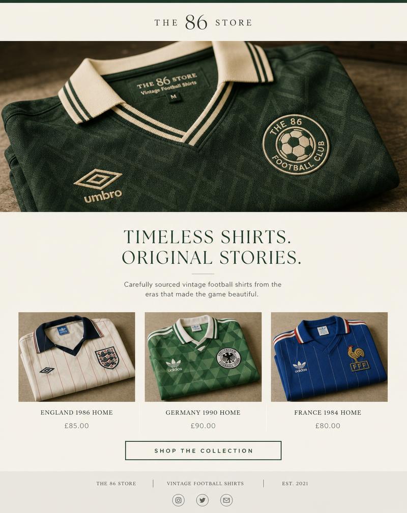 The 86 Store — Retail email template