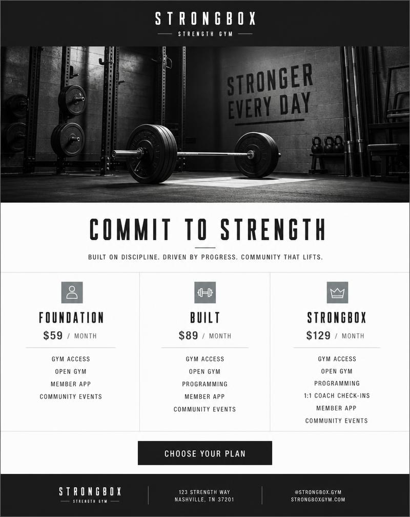 Strongbox — Fitness email template